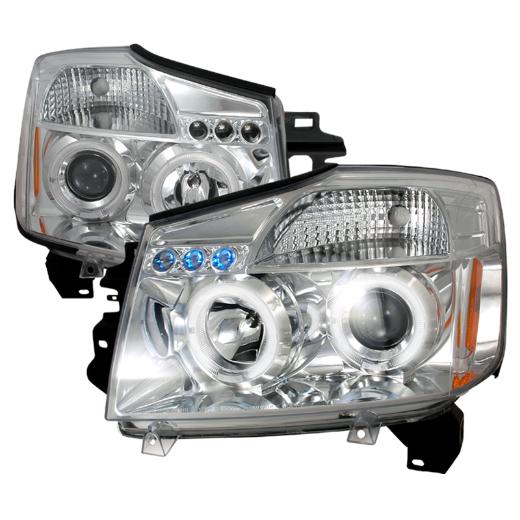 Spec D LED Halo Projector Headlights (Chrome)