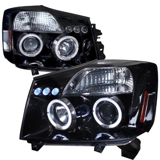 Spec D Halo Projector Headlights (Glossed Black/Smoke)