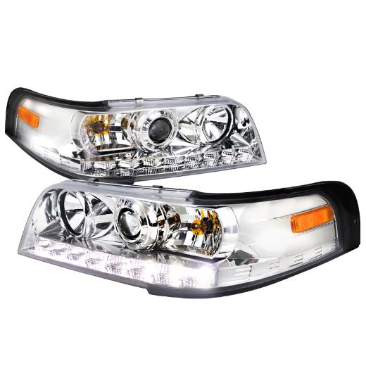 Spec D Projector Headlights - 1PC SMD LED, Chrome Color