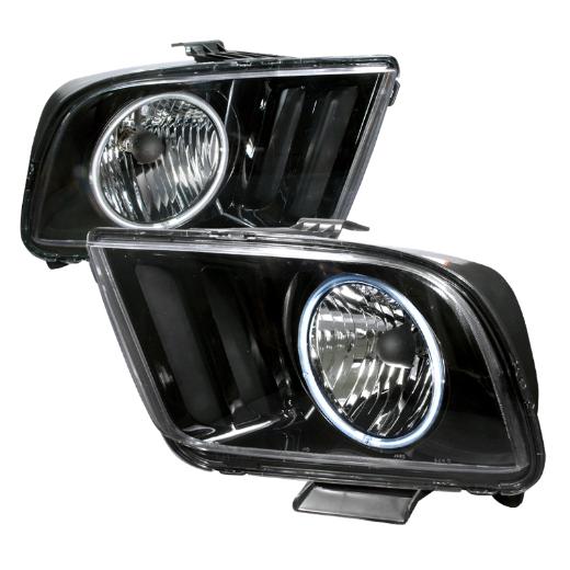 Spec D Headlights - Euro Crystal, Black Color