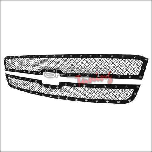 Spec D 2pc Rivet Style Upper Front Hood Grille Insert