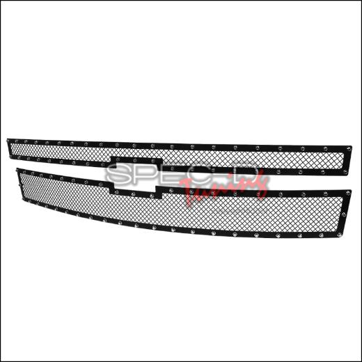 Spec D 2pc Rivet Style Upper Front Hood Grille Insert