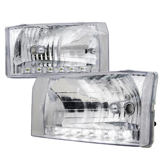 Spec D Crystal LED Euro Headlights (Chrome)