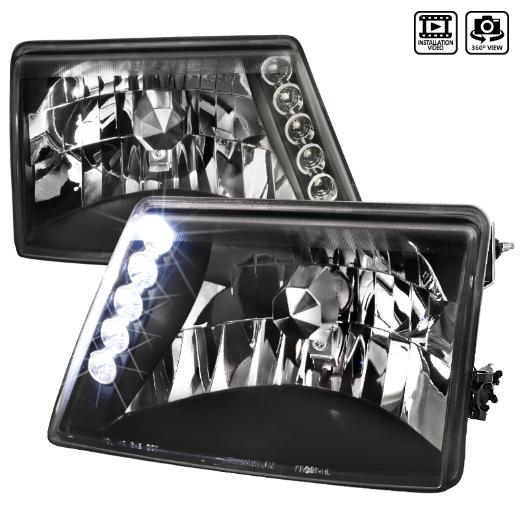 Spec D Crystal Euro Headlights (Black)