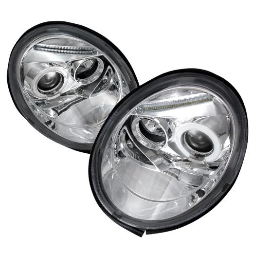 Spec D LED Halo Projector Headlights (Chrome)