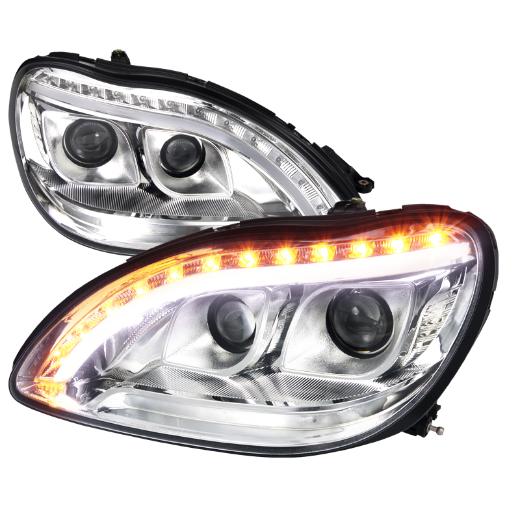 Spec D Projector Headlights - Drl LED, Chrome Color