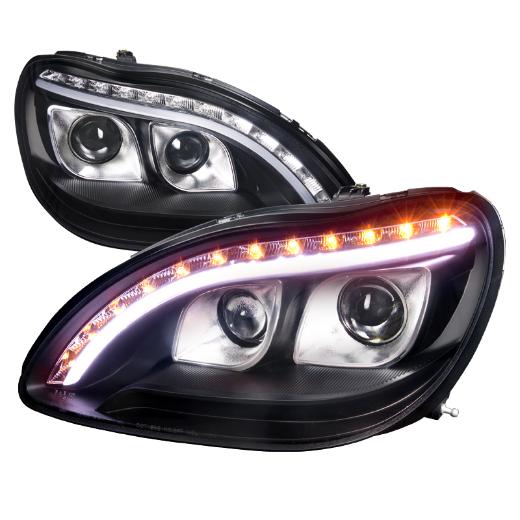 Spec D Projector Headlights - Drl LED, Black Color