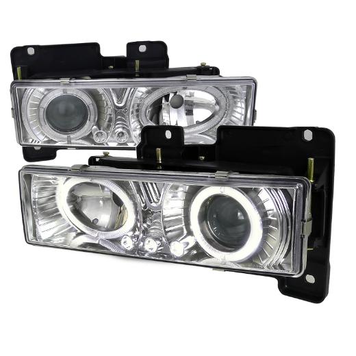 Spec D LED Halo Projector Headlights (Chrome)