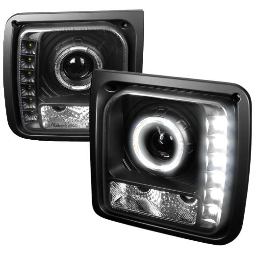 Spec D LED Halo Projector Headlights (Black)