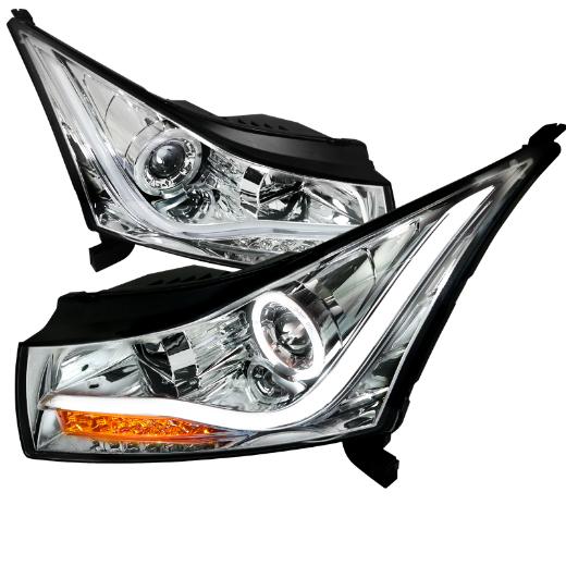 Spec D LED Halo Projector Headlights (Chrome)