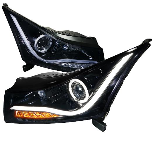 Spec D LED Halo Projector Headlights (Glossed Black/Smoke)