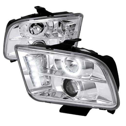 Spec D LED Halo Projector Headlights (Chrome)