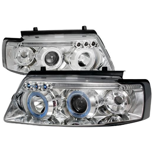 Spec D LED Halo Projector Headlights (Chrome)