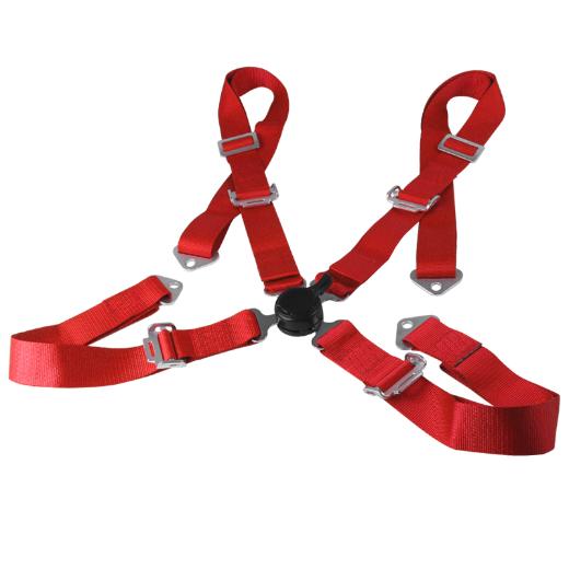 Spec D 4 Point Harness Cam Lock Seat Belt - Red