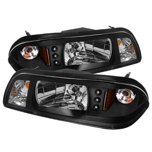 Spyder LED Crystal Headlights - Black (1 Piece)