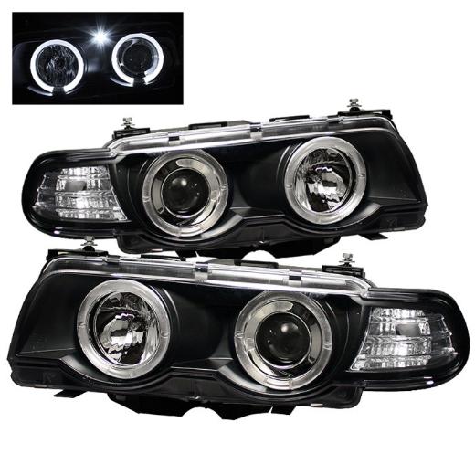 Spyder HID-Type Halo Amber Projector Headlights - Black (1 Piece)