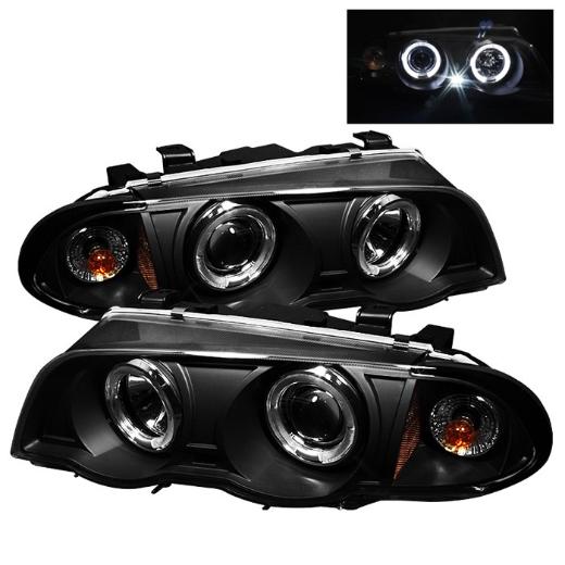 Spyder Halo Amber Projector Headlights - Black (1 Piece)