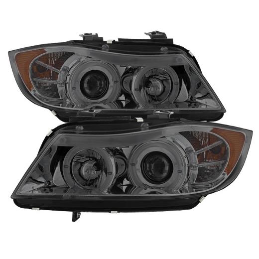 Spyder Auto Halo Amber Projector Headlights - Smoke