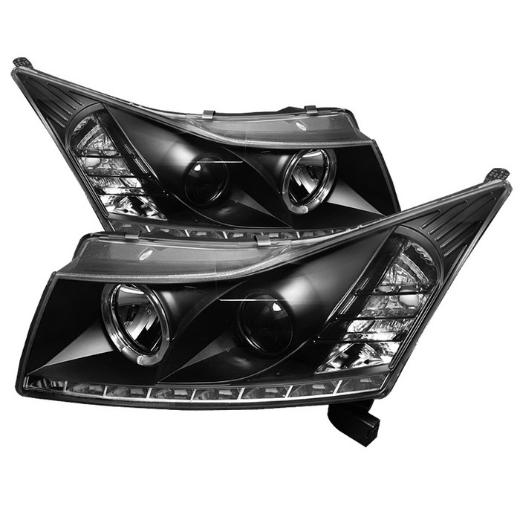 Spyder DRL LED Projector Headlights - Black