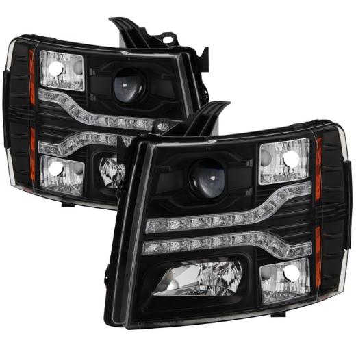 Version 2 Projector Headlights - LED DRL - Black