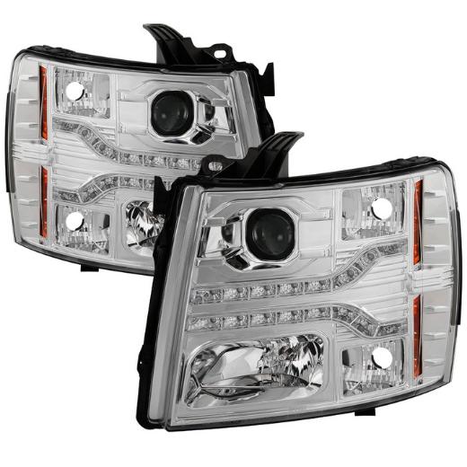 Version 2 Projector Headlights - LED DRL - Chrome