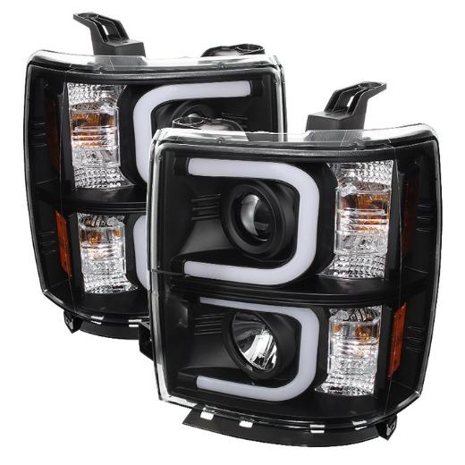 Spyder Projector Headlights - Black, Lights Bar DRL