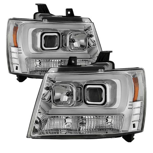 Version 2 Projector Headlights - Light Bar DRL - Chrome