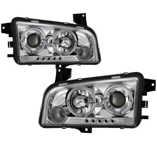 Spyder Halo LED Projector Headlights - Chrome