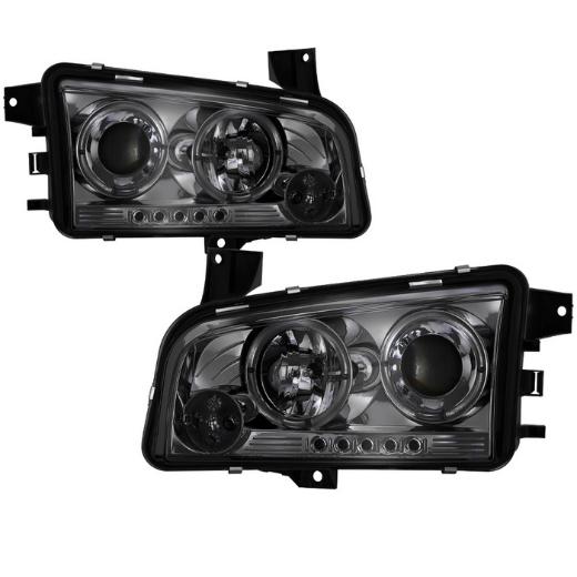 Spyder (Non HID) LED Halo Projector Headlights - Smoke