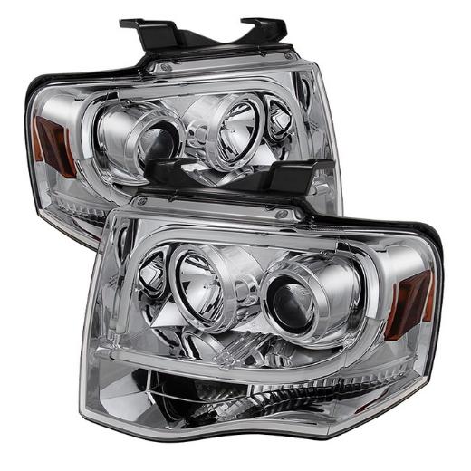 Spyder Projector Headlights - Chrome, Lights Tube DRL