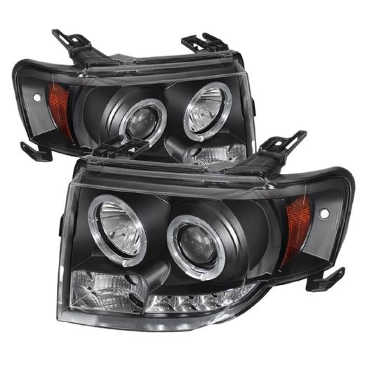 Spyder DRL Projector Headlights - Black (High H1 incl Low H7 incl)