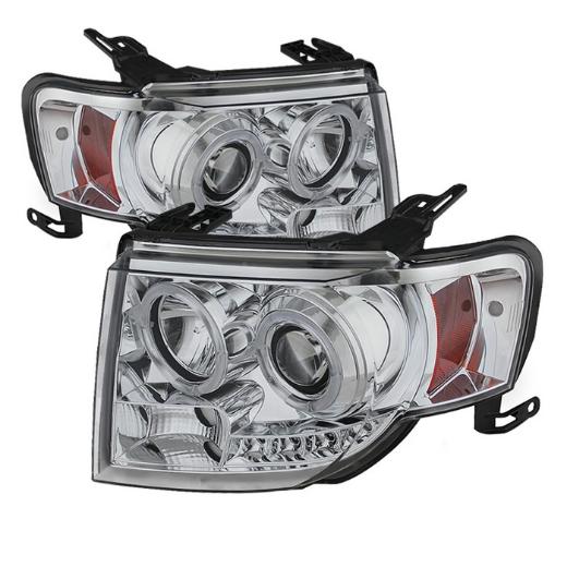 Spyder DRL Projector Headlights - Chrome (High H1 incl Low H1 incl)