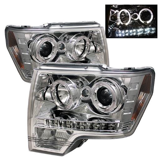 Spyder Halo LED Projector Headlights - Chrome