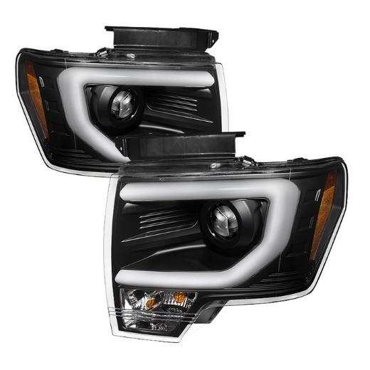 Spyder Projector Headlights, Light Bar DRL, Black - High/Low H7 (Included)