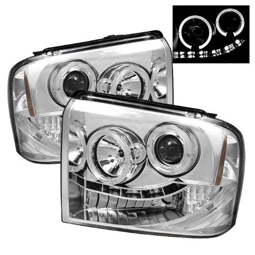 Spyder Halo LED Projector Headlights - Chrome