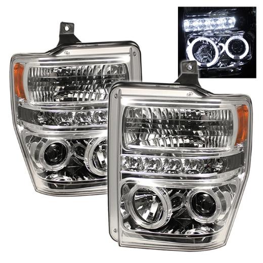 Spyder Halo LED Projector Headlights - Chrome