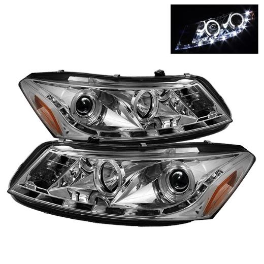 Spyder DRL LED Projector Headlights - Chrome