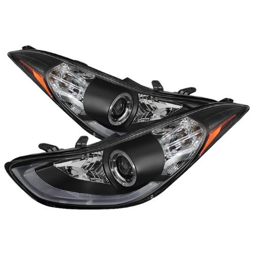 Spyder LED Halo Projector Headlights DRL - Black (High H1 incl Low H7 incl)