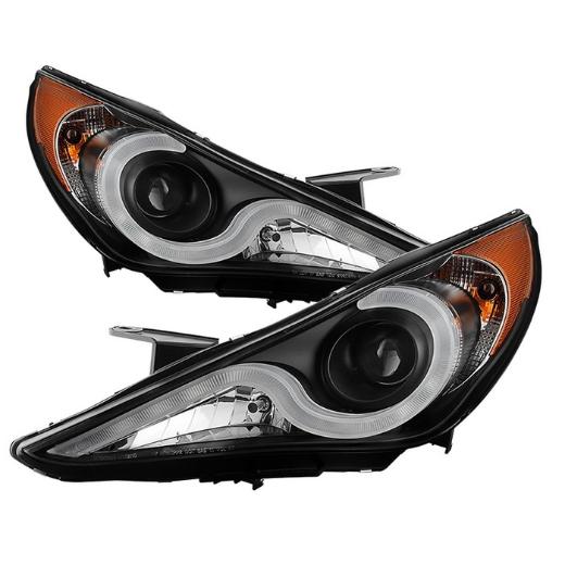 Spyder Projector Headlights - Black, Verson 2, Light Bar DRL