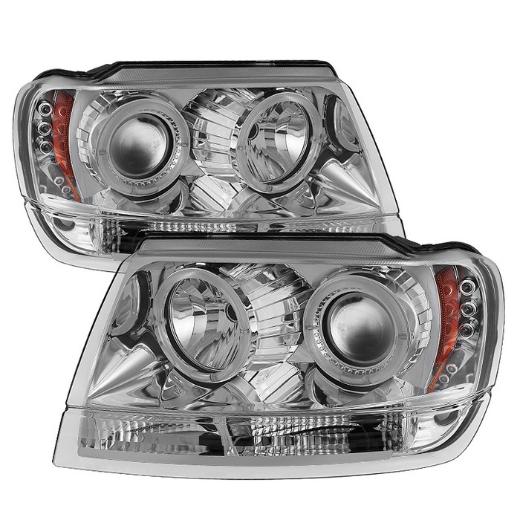 Spyder Halo LED Projector Headlights - Chrome