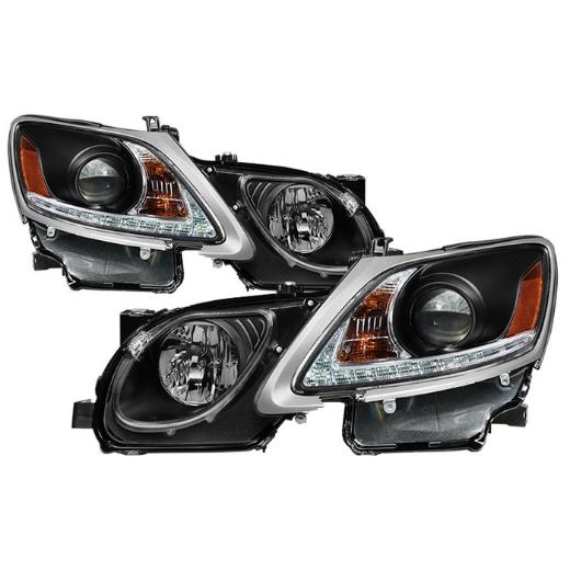 Projector Headlights - DRL LED - Black