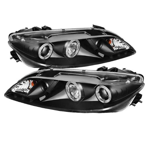 Spyder Projector Headlights - Black, DRL, LED Halo