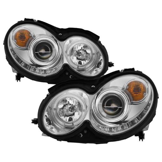 Spyder Halo LED DRL (Daytime Running Lights) Projector Headlights - Chrome