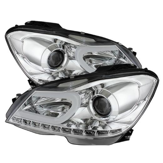 Spyder DRL Projector Headlights - Chrome (High H1 incl Low H7 incl)