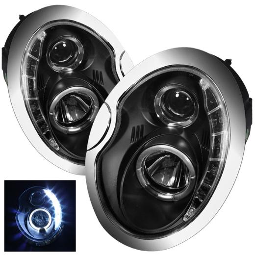 Spyder DRL LED Projector Headlights - Black