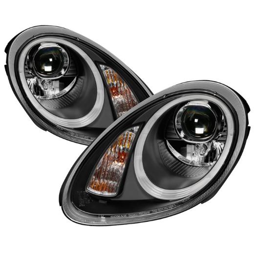 Projector Headlights - DRL LED - Black