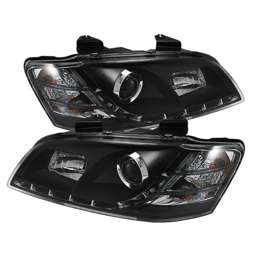 Spyder DRL LED Projector Headlights - Black