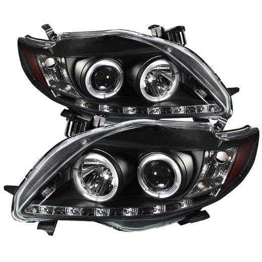 Spyder LED DRL (Daytime Running Lights) Projector Headlights - Black