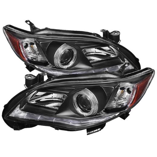 Spyder LED Projector Headlights DRL - Black