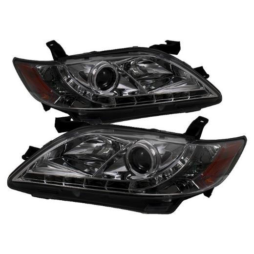 Spyder LED DRL (Daytime Running Lights) Projector Headlights - Smoke